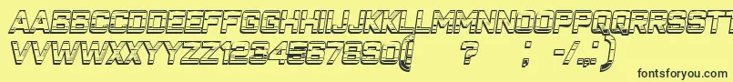 ClosenessOutlineGradientItalic Font – Black Fonts on Yellow Background