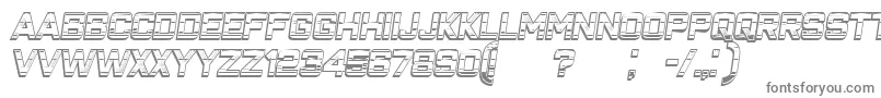ClosenessOutlineGradientItalic-fontti – harmaat kirjasimet valkoisella taustalla