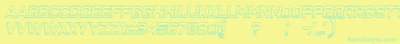 ClosenessOutlineGradientItalic Font – Green Fonts on Yellow Background