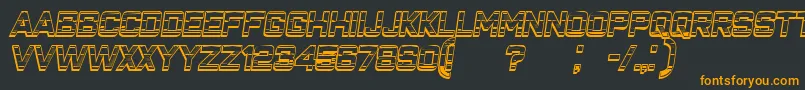 ClosenessOutlineGradientItalic Font – Orange Fonts on Black Background