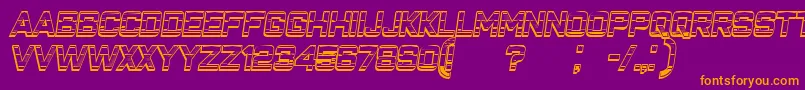 ClosenessOutlineGradientItalic Font – Orange Fonts on Purple Background