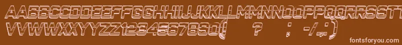 ClosenessOutlineGradientItalic-fontti – vaaleanpunaiset fontit ruskealla taustalla