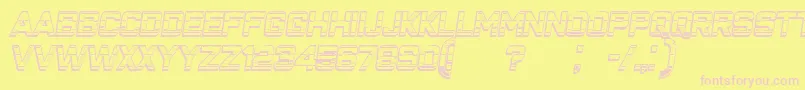 ClosenessOutlineGradientItalic Font – Pink Fonts on Yellow Background