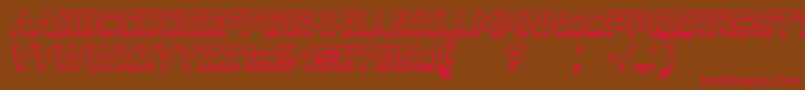 ClosenessOutlineGradientItalic Font – Red Fonts on Brown Background
