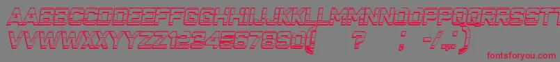ClosenessOutlineGradientItalic Font – Red Fonts on Gray Background