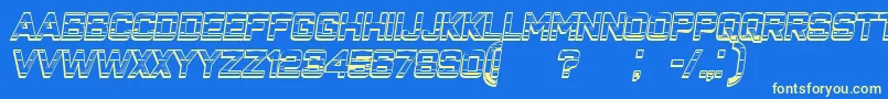ClosenessOutlineGradientItalic Font – Yellow Fonts on Blue Background