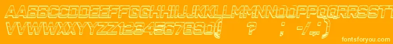 ClosenessOutlineGradientItalic Font – Yellow Fonts on Orange Background