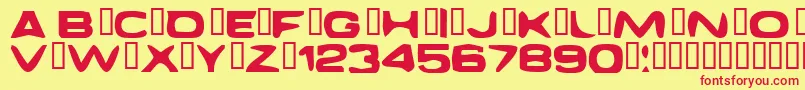 フォントDaggmaskNormal – 赤い文字の黄色い背景