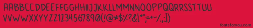 フォントAnimeInept – 赤い背景に黒い文字