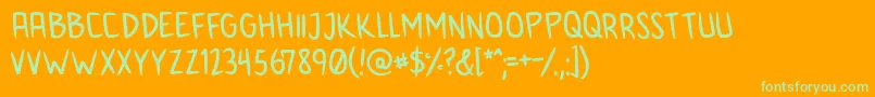 AnimeInept Font – Green Fonts on Orange Background