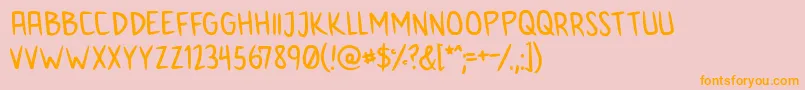 AnimeInept Font – Orange Fonts on Pink Background