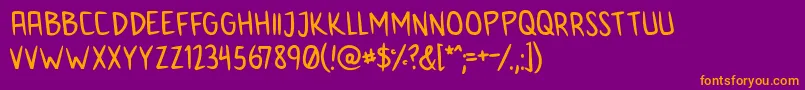 Fonte AnimeInept – fontes laranjas em um fundo violeta
