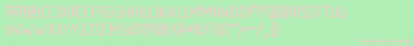 AnimeInept Font – Pink Fonts on Green Background