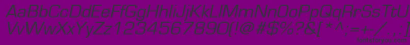 フォントEurostileLtOblique – 紫の背景に黒い文字