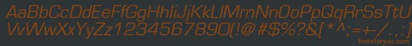 EurostileLtOblique Font – Brown Fonts on Black Background