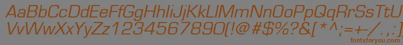 EurostileLtOblique Font – Brown Fonts on Gray Background