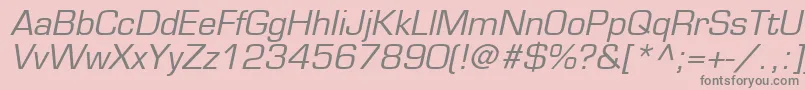 EurostileLtOblique Font – Gray Fonts on Pink Background