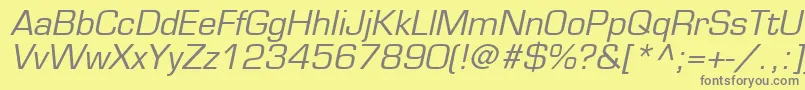 EurostileLtOblique Font – Gray Fonts on Yellow Background