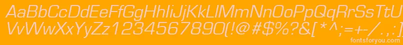 EurostileLtOblique Font – Pink Fonts on Orange Background