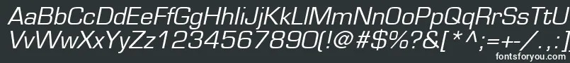 Шрифт EurostileLtOblique – белые шрифты на чёрном фоне