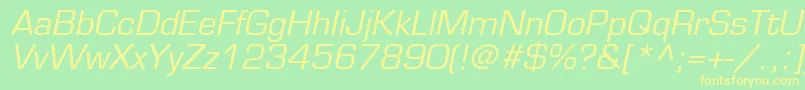 EurostileLtOblique Font – Yellow Fonts on Green Background