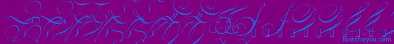 18thctrinit Font – Blue Fonts on Purple Background