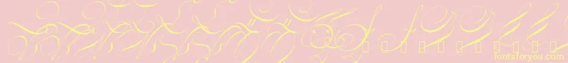 18thctrinit Font – Yellow Fonts on Pink Background