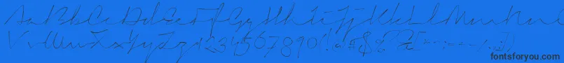 SignericaThin-Schriftart – Schwarze Schriften auf blauem Hintergrund