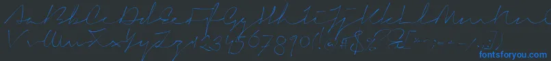 SignericaThin Font – Blue Fonts on Black Background