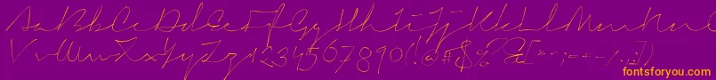 SignericaThin Font – Orange Fonts on Purple Background