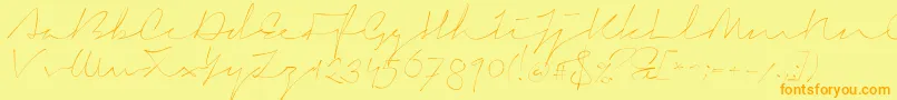 SignericaThin Font – Orange Fonts on Yellow Background