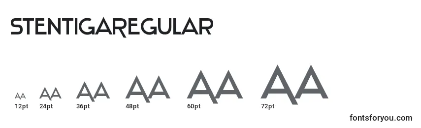Размеры шрифта StentigaRegular