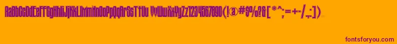 Tauernictt-Schriftart – Violette Schriften auf orangefarbenem Hintergrund