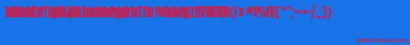 フォントTauernictt – 赤い文字の青い背景