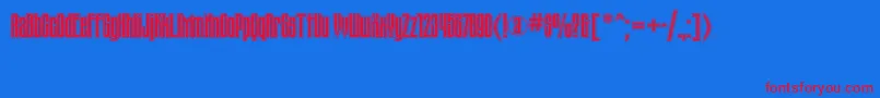 Tauernictt-Schriftart – Rote Schriften auf blauem Hintergrund