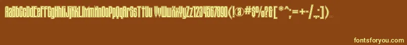Tauernictt-fontti – keltaiset fontit ruskealla taustalla