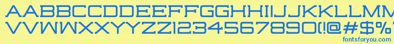 Fonte HighjackRegular – fontes azuis em um fundo amarelo