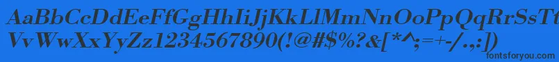 UrwbodonitmedextwidOblique Font – Black Fonts on Blue Background