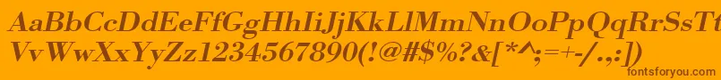 UrwbodonitmedextwidOblique Font – Brown Fonts on Orange Background