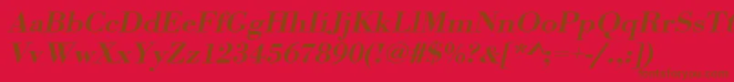 UrwbodonitmedextwidOblique Font – Brown Fonts on Red Background