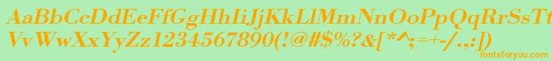 UrwbodonitmedextwidOblique Font – Orange Fonts on Green Background