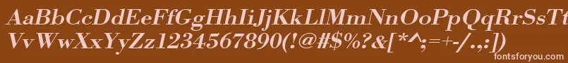 UrwbodonitmedextwidOblique Font – Pink Fonts on Brown Background