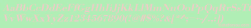 UrwbodonitmedextwidOblique Font – Pink Fonts on Green Background