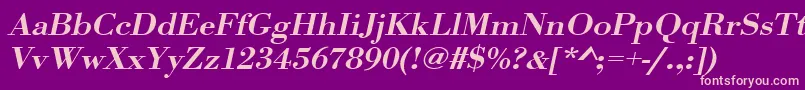 UrwbodonitmedextwidOblique Font – Pink Fonts on Purple Background