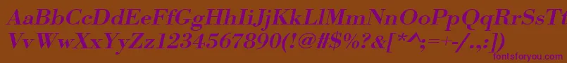 UrwbodonitmedextwidOblique Font – Purple Fonts on Brown Background