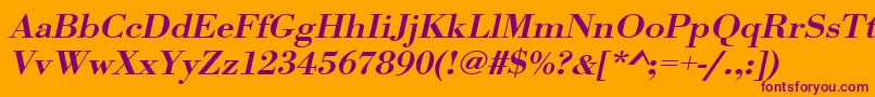 UrwbodonitmedextwidOblique Font – Purple Fonts on Orange Background