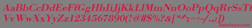 UrwbodonitmedextwidOblique Font – Red Fonts on Gray Background