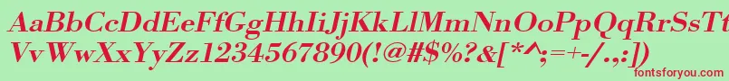 UrwbodonitmedextwidOblique Font – Red Fonts on Green Background