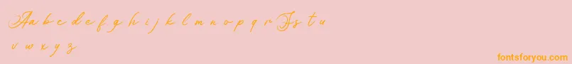 Asianskylinedemo Font – Orange Fonts on Pink Background
