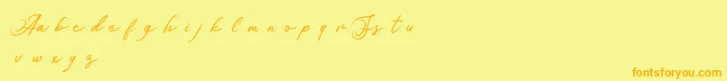 Asianskylinedemo Font – Orange Fonts on Yellow Background